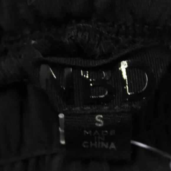 NBD Anya Black Chiffon Open Back Puff Sleeve Romper S - Picture 8 of 10